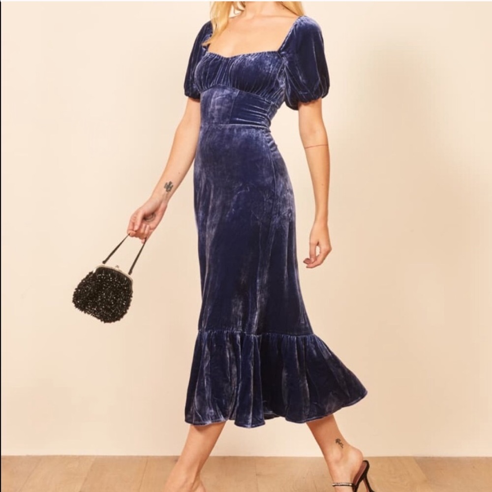 Reformation Suzanne velvet midi dress 2